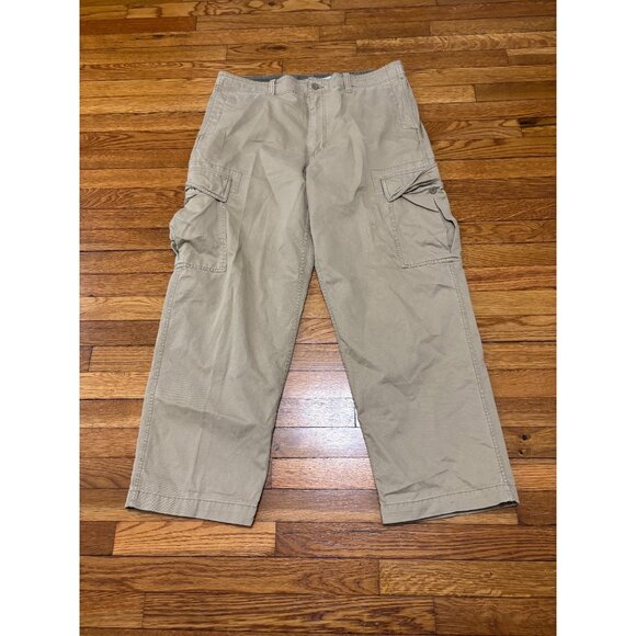 Old Navy Mens Cargo Pants Size 38x30 Beige Khaki 100% Cotton Baggy y2K Skater - Picture 1 of 5